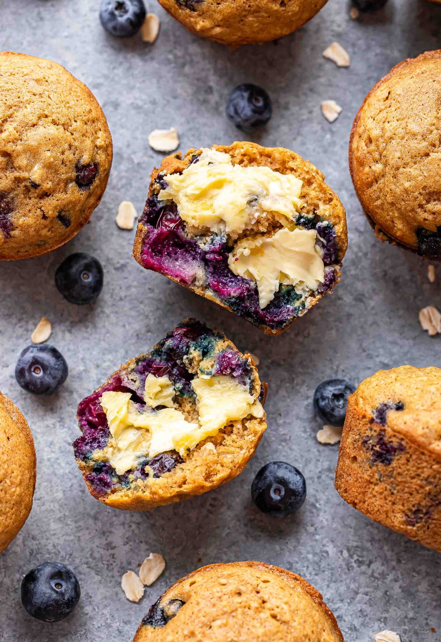 Maple Sweetened Blueberry Oatmeal Muffins: Wholesome & Moist